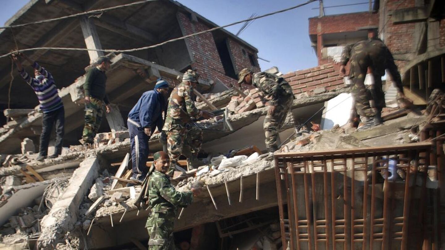 Imagen de los desperfectos causados por el terremoto en la India