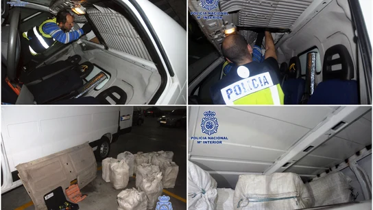 Imágenes sobre la mercancía incautada en una furgoneta de Galicia Imágenes sobre la mercancía incautada en una furgoneta de Galicia