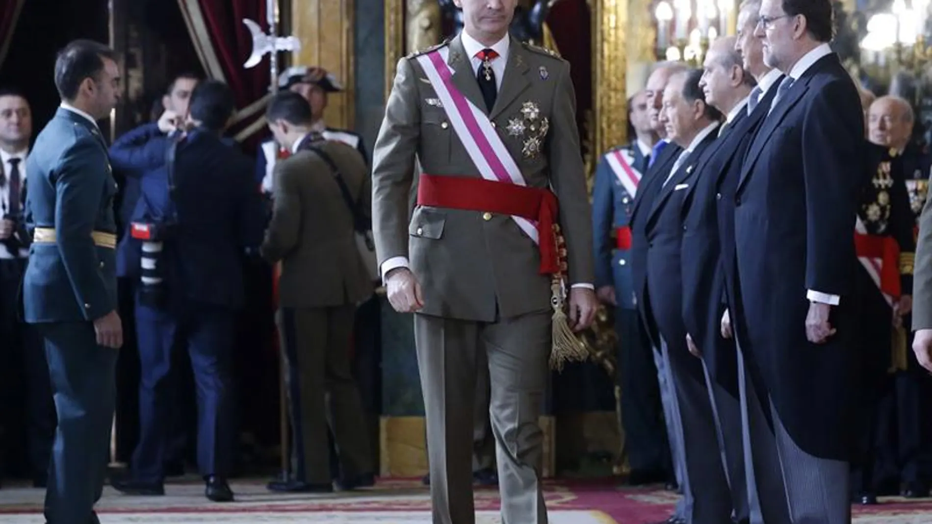 El rey Felipe VI durante la celebración de la Pascua Militar en el Palacio Real