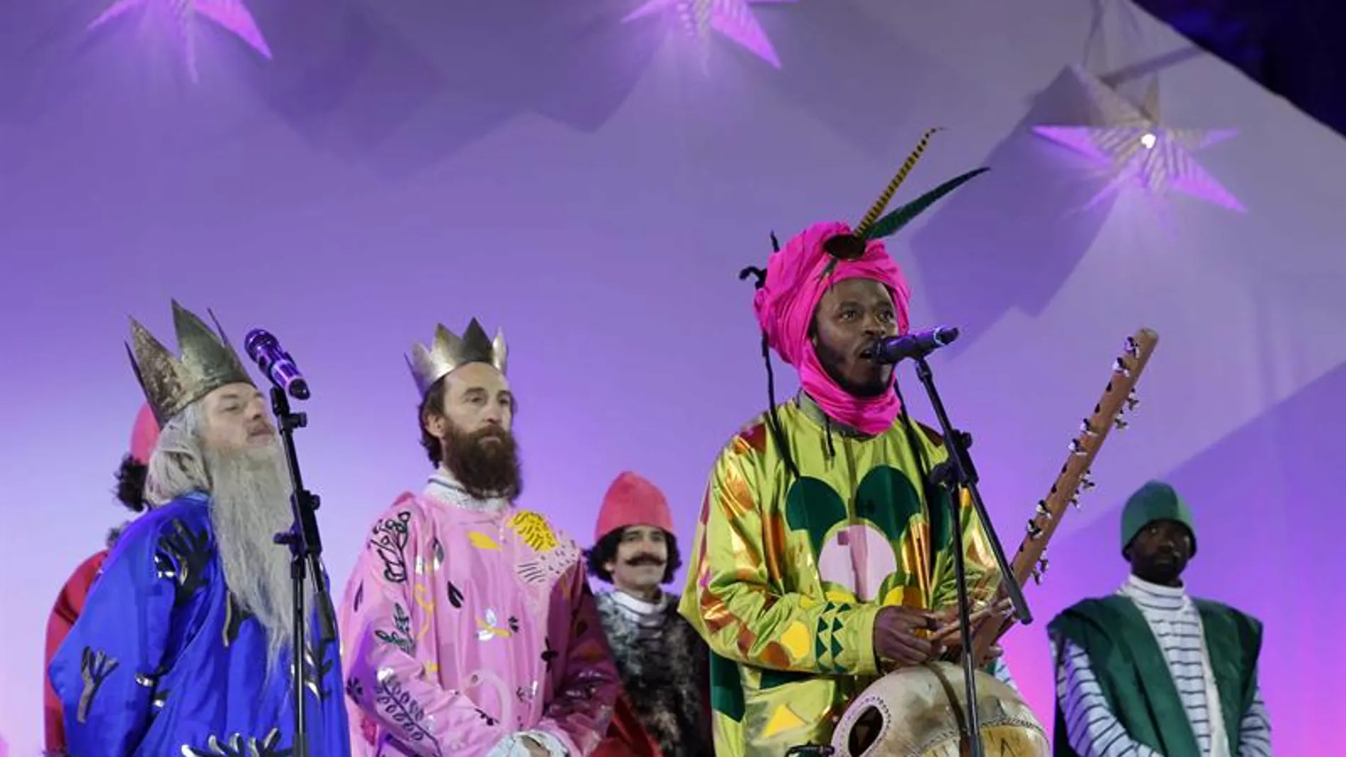 Los Reyes Magos en la cabalgata de Madrid de 2016