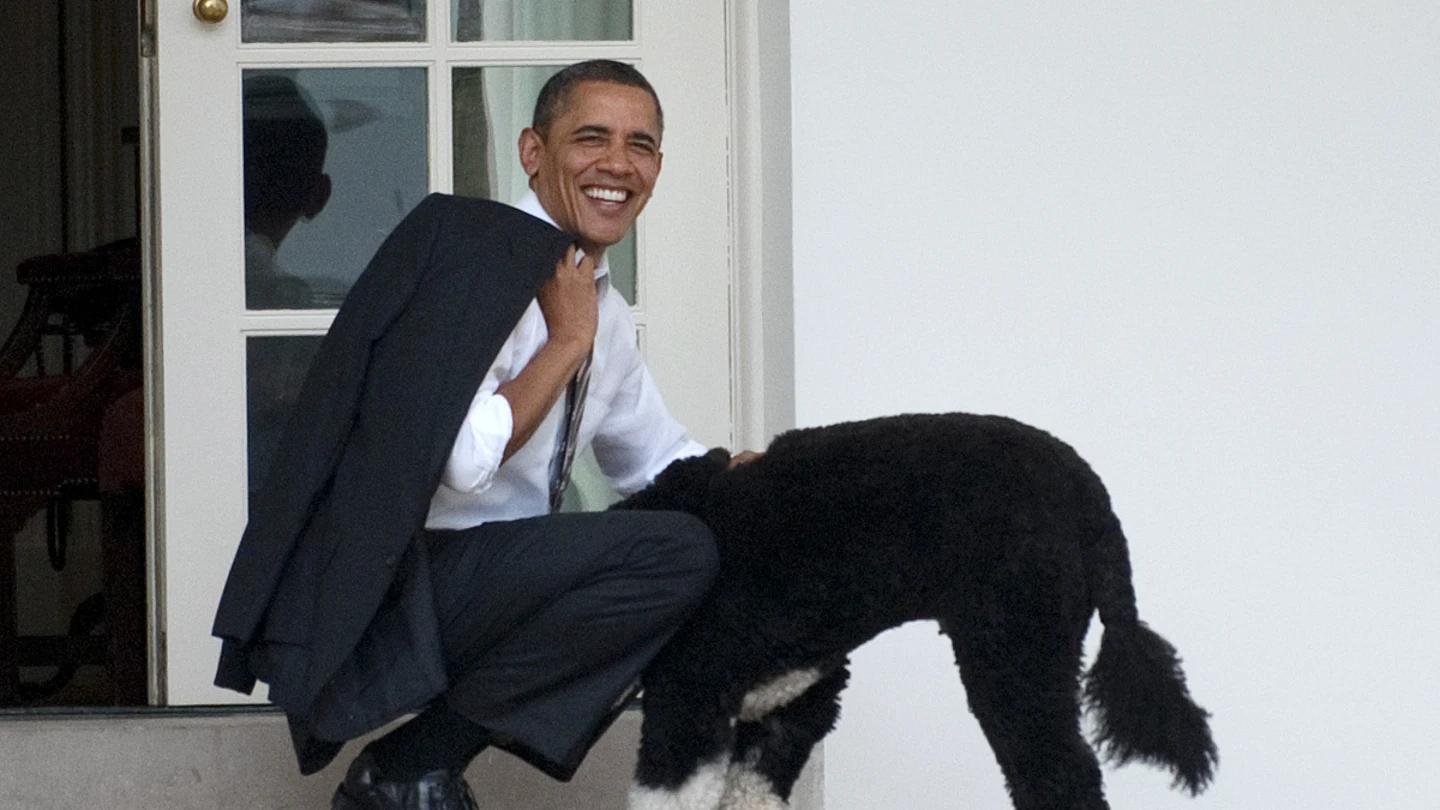 Obama con su perro Bo Obama con su perro Bo