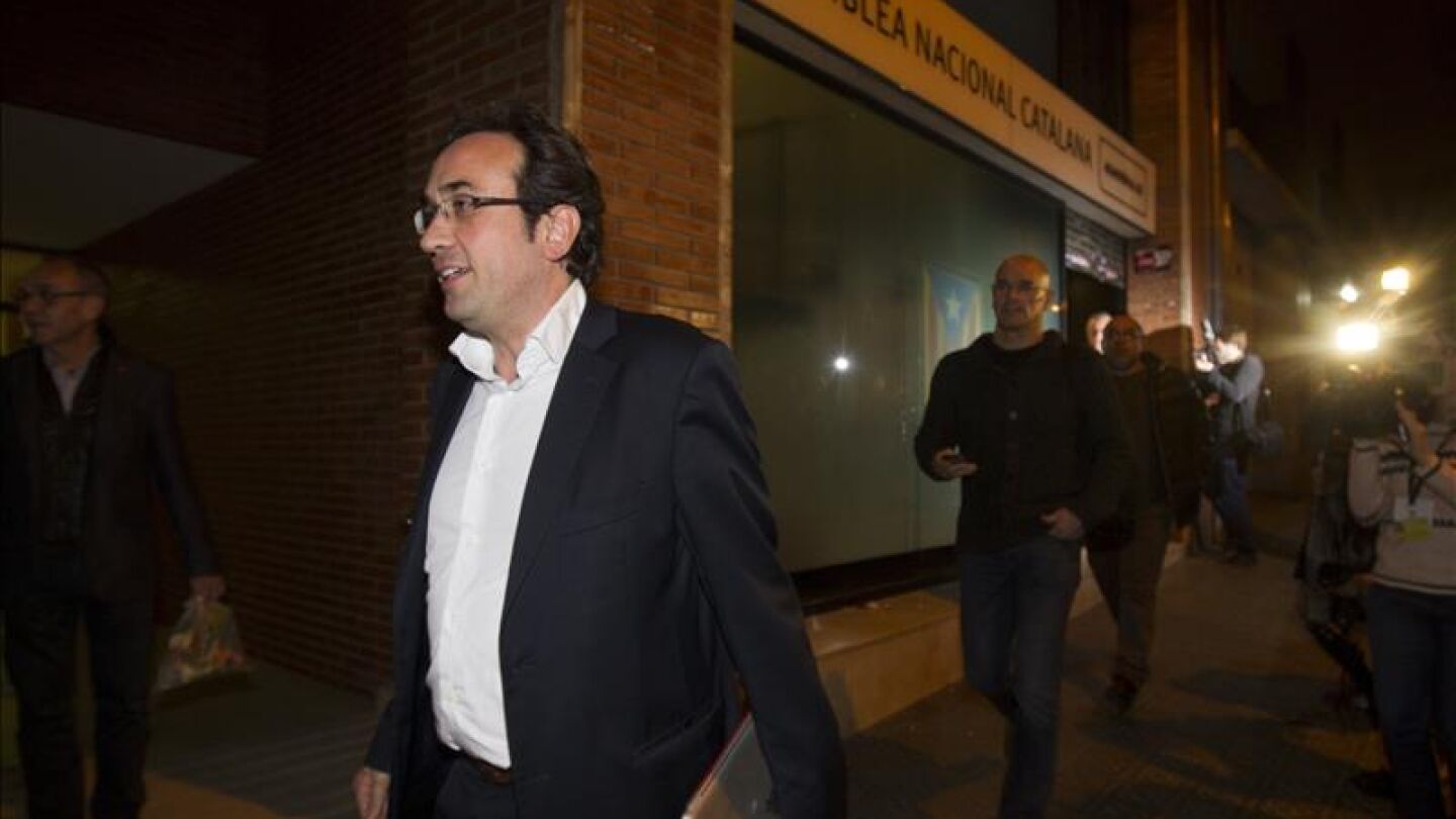 Los dirigentes de Junts pel S&iacute;, Josep Rull y Ra&uuml;l Romeva 