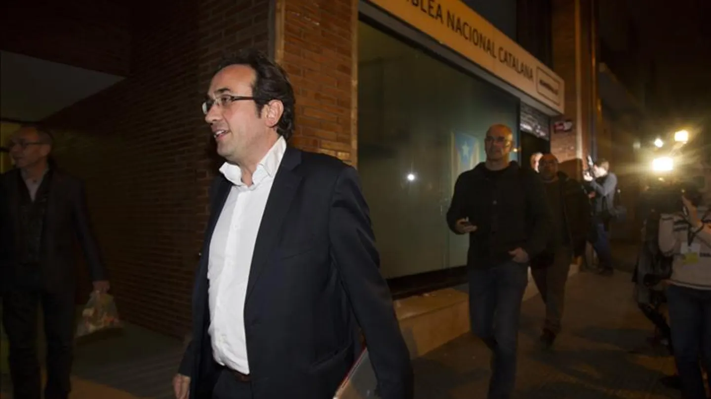 Los dirigentes de Junts pel Sí, Josep Rull y Raül Romeva Los dirigentes de Junts pel Sí, Josep Rull y Raül Romeva