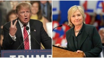 Los precandidatos a la presidencia de EEUU, Hillary Clinton y Donald Trump