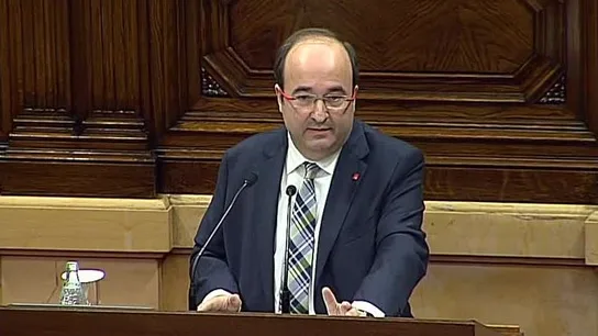 Miquel Iceta durante su intervención en el pleno de investidura Miquel Iceta durante su intervención en el pleno de investidura