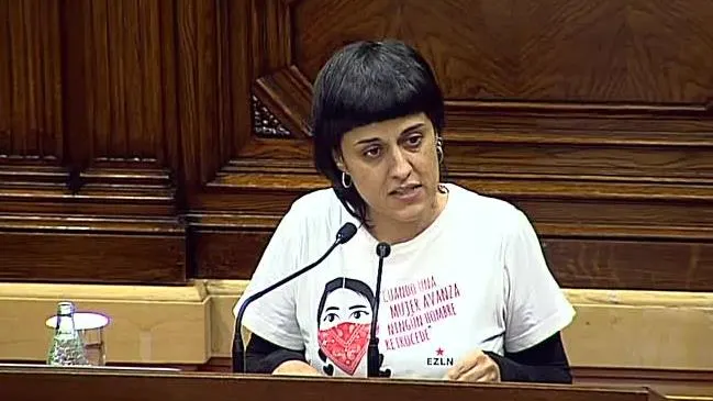 Intervención de Anna Gabriel de la CUP en el pleno de investidura