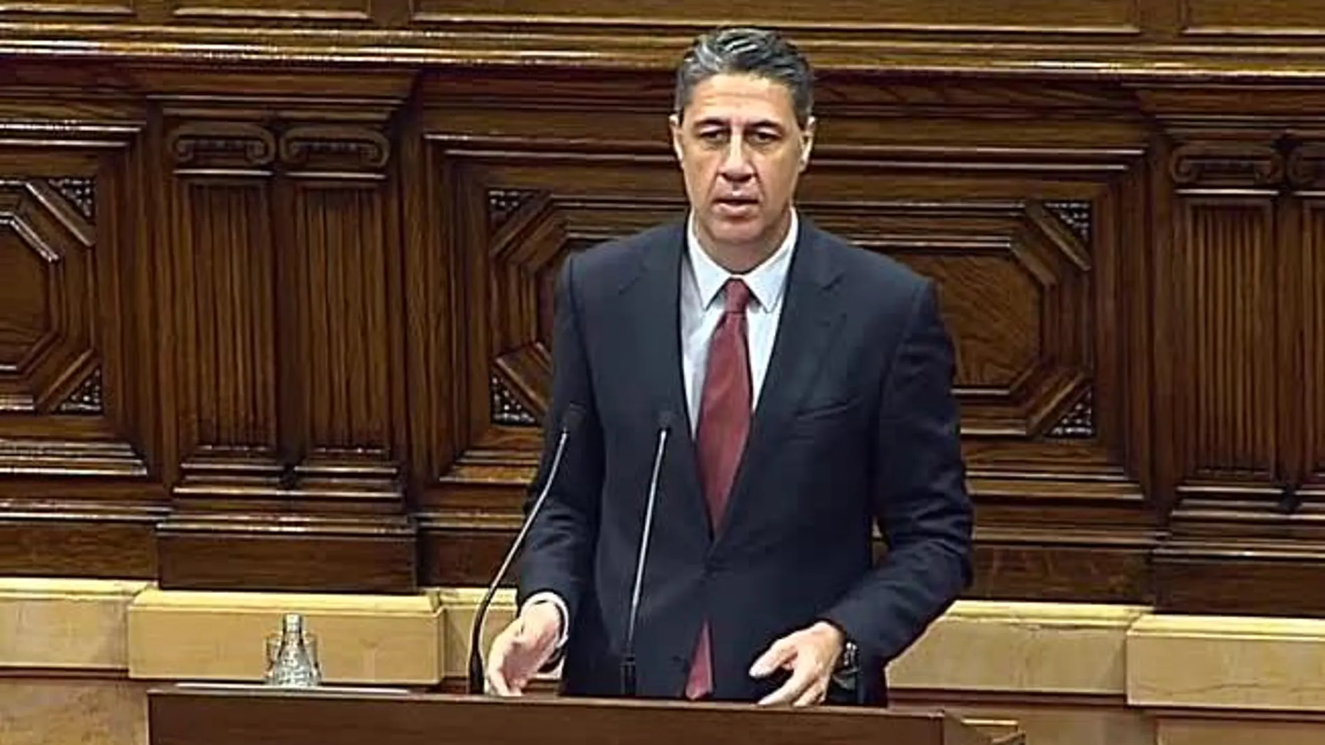Xavier García Albiol durante su intervención en el pleno de investidura de Cataluña