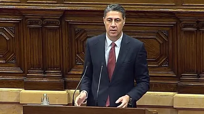 Xavier García Albiol durante su intervención en el pleno de investidura de Cataluña