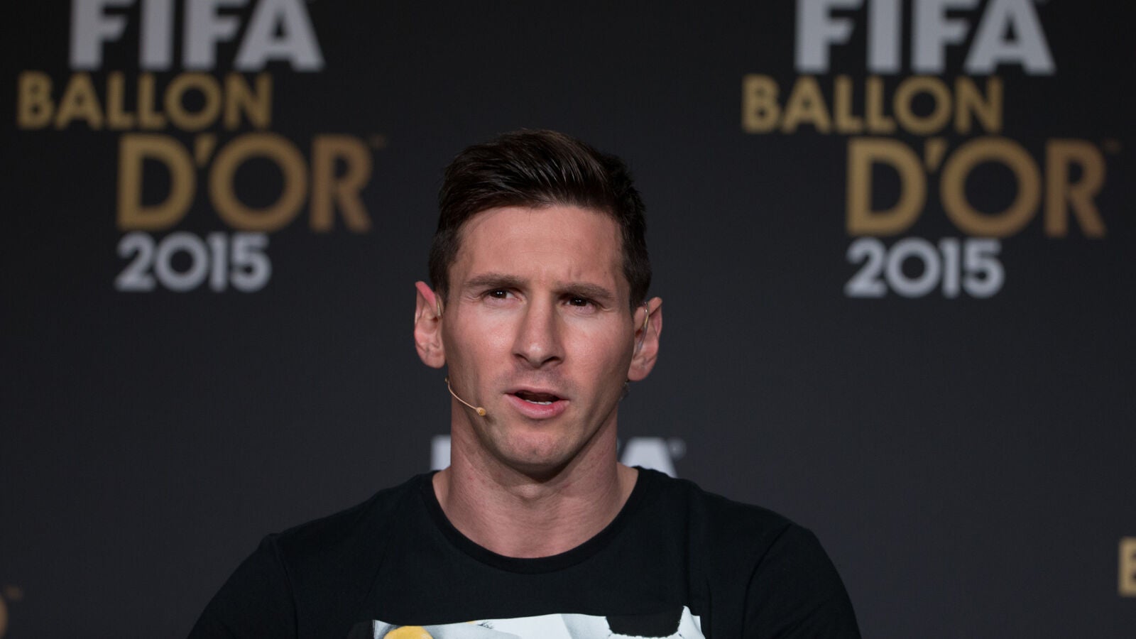 Messi en rueda de prensa antes del Bal&oacute;n de Oro
