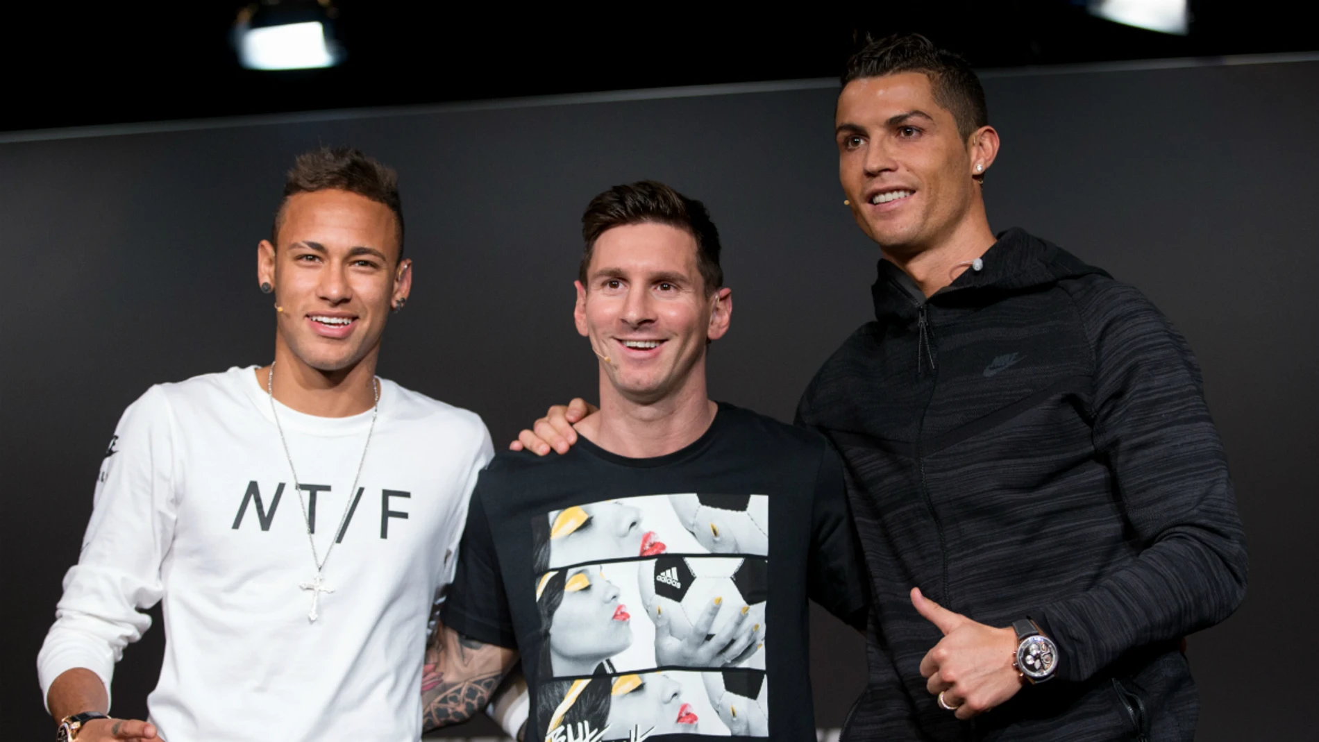 Neymar, Messi y Cristiano, en la gala del Balón de Oro
