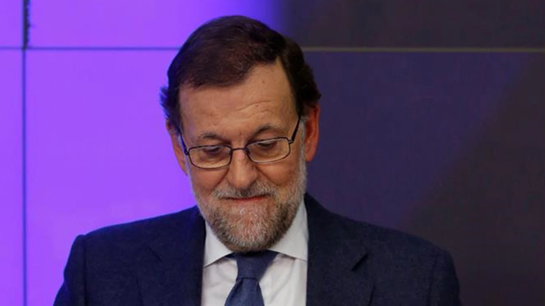 Mariano Rajoy en su sede de Génova