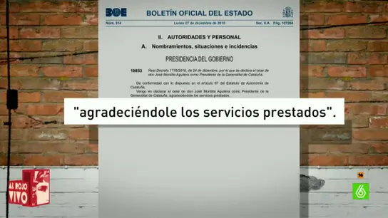 Boletín Oficial del Estado, sobre Artur Mas Boletín Oficial del Estado, sobre Artur Mas