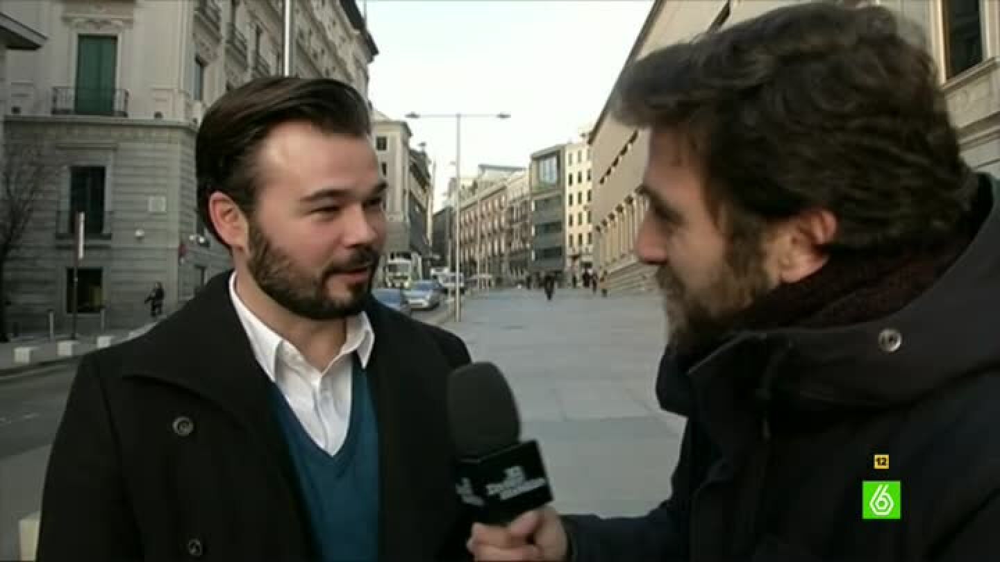 Gabriel Rufi&aacute;n, diputado ERC, habla con Gonzo