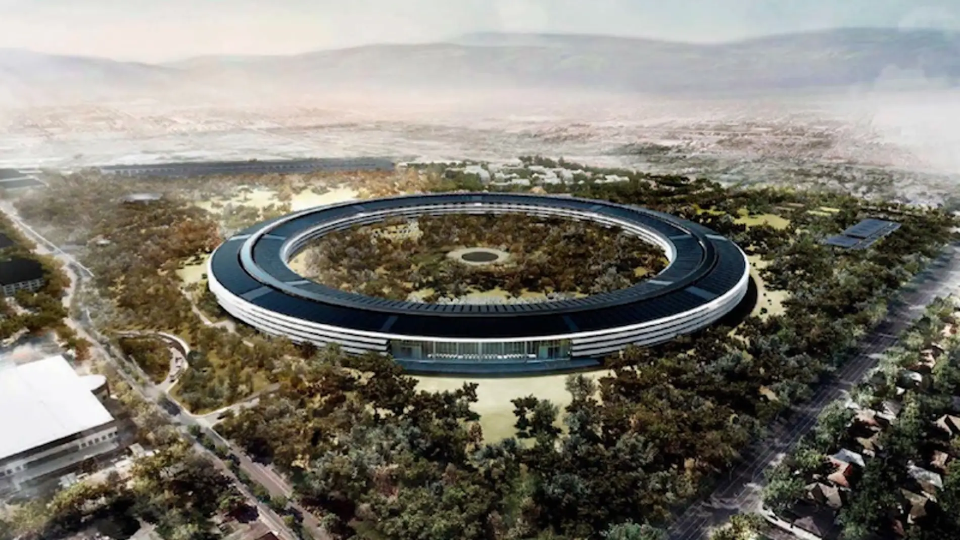 Recreación 3D del campus de Apple