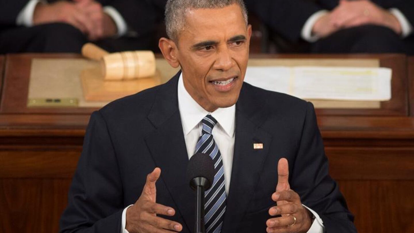 Barack Obama, durante un discurso del estado de la Uni&oacute;n