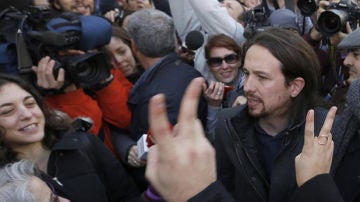 Pablo Iglesias a la salida del Congreso