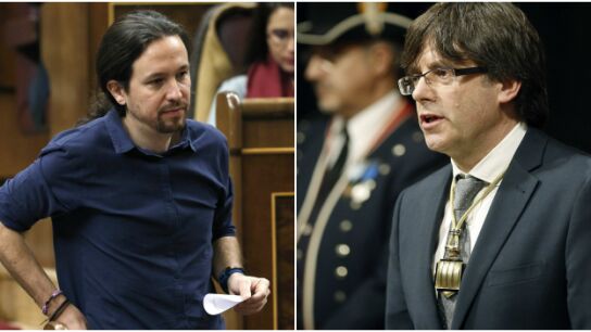 Pablo Iglesias y Carles Puigdemont