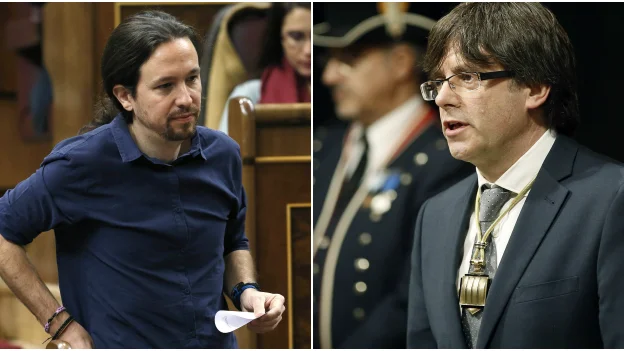 Pablo Iglesias y Carles Puigdemont