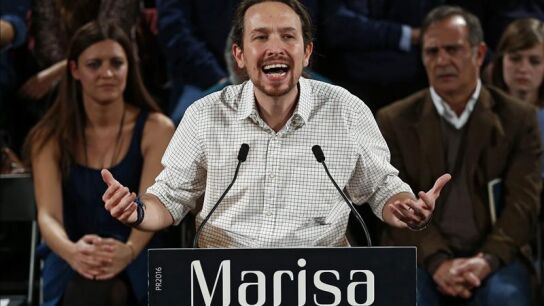 Pablo Iglesias apoyando a al Bloque de Izquierdas en Portugal