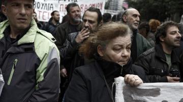 Manifestación en Grecia en contra de la reforma de pensiones