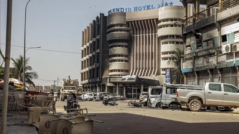 Hotel donde se ha producido un atentado en Burkina Faso