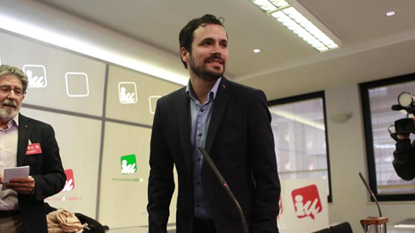 Alberto Garzón en una rueda de prensa Alberto Garzón en una rueda de prensa
