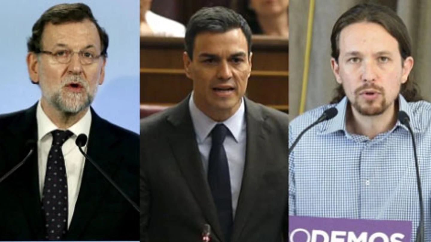 Mariano Rajoy, Pedro sánchez y Pablo Iglesias Mariano Rajoy, Pedro sánchez y Pablo Iglesias