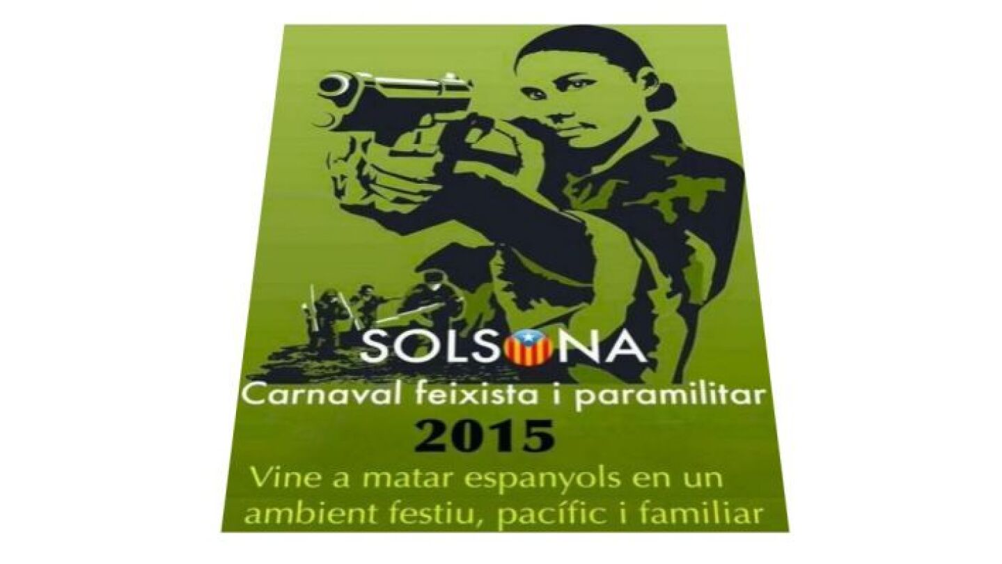 Cartel del carnaval de Solsona que animaba a matar espa&ntilde;oles