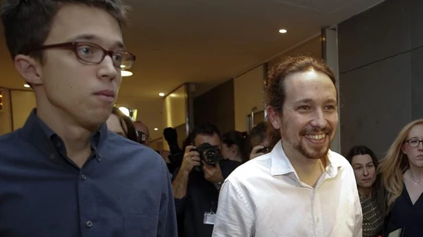 Errejón e Iglesias antes de una rueda de prensa