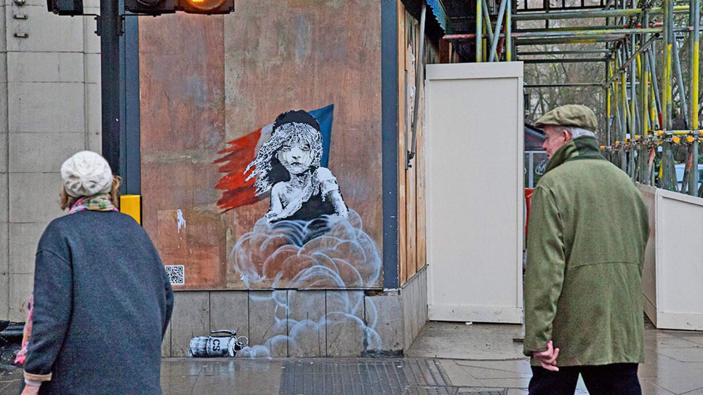 Imagen del nuevo grafiti de Bansky
