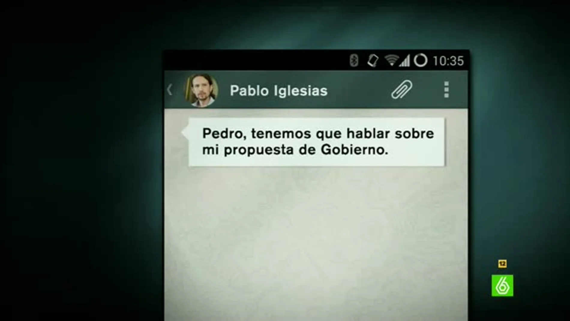 WhatsApp de Pablo Iglesias a Pedro Sánchez
