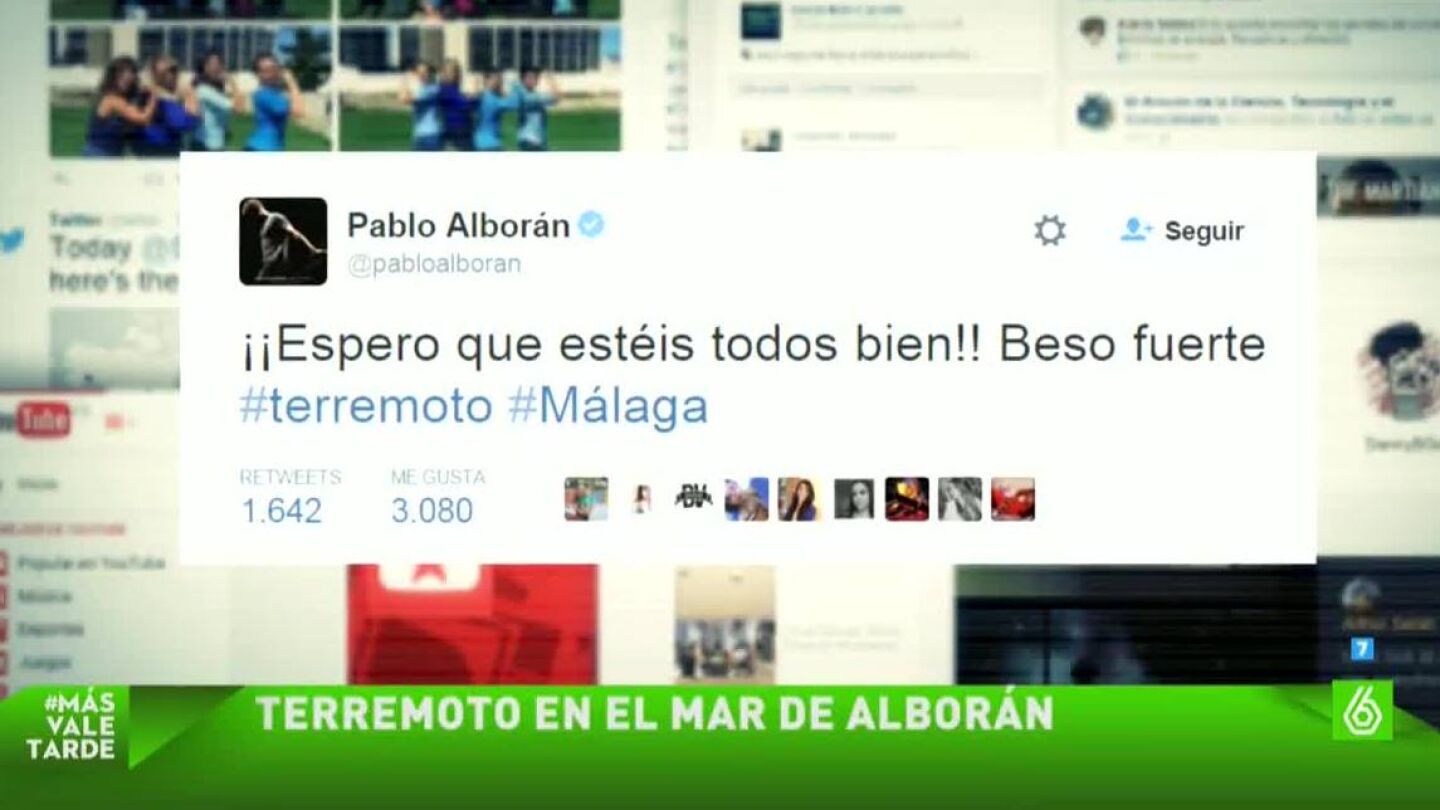 Pablo Albor&aacute;n escribe en Twitter un mensaje tras el terremoto