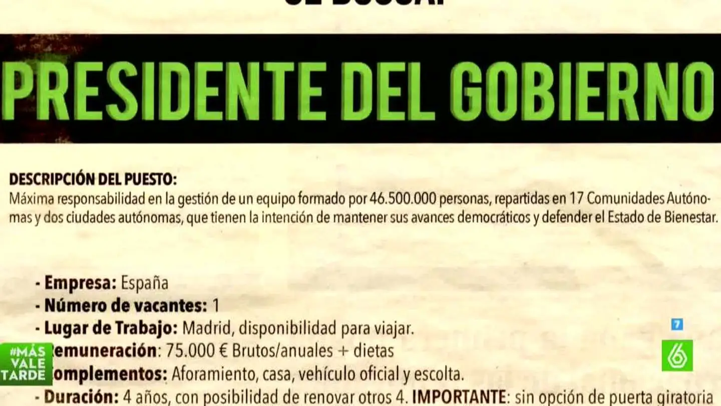 Se busca presidente del Gobierno Se busca presidente del Gobierno