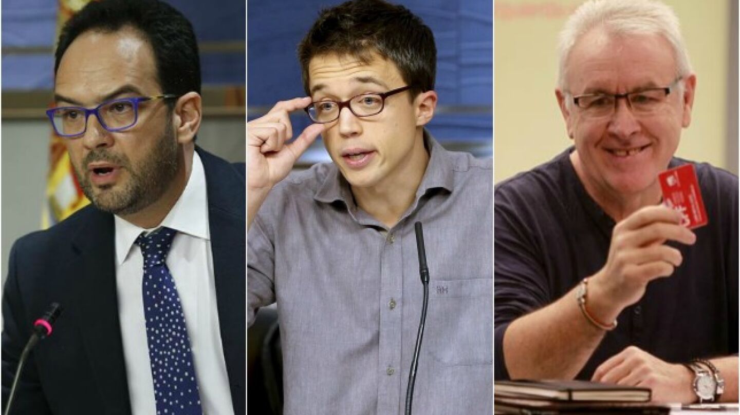 Antonio Hernando, &Iacute;&ntilde;igo Errej&oacute;n y Cayo Lara