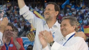 Mariano Rajoy y Alfonso Rus en un acto del PP