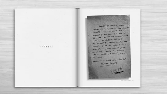 Página del libro 'no te mueras por mí' Página del libro 'no te mueras por mí'