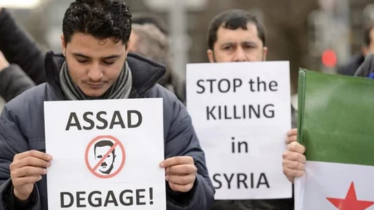 Protestas ante la ONU contra Al Assad Protestas ante la ONU contra Al Assad