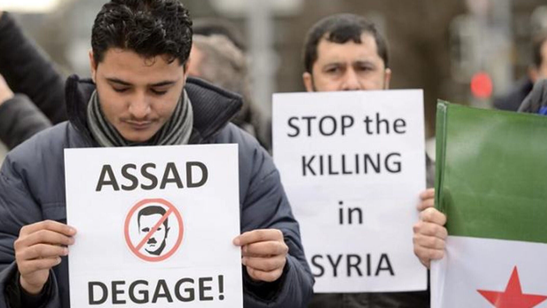 Protestas ante la ONU contra Al Assad