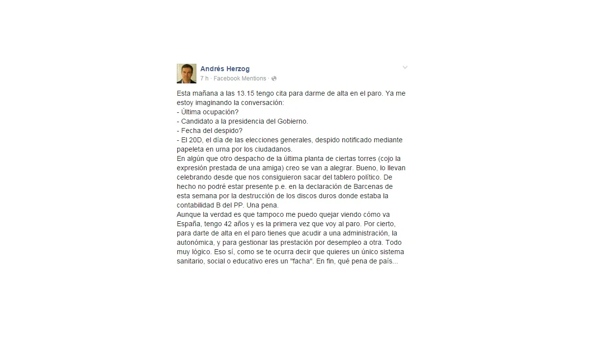 Andrés Herzog anuncia que se apunta al paro