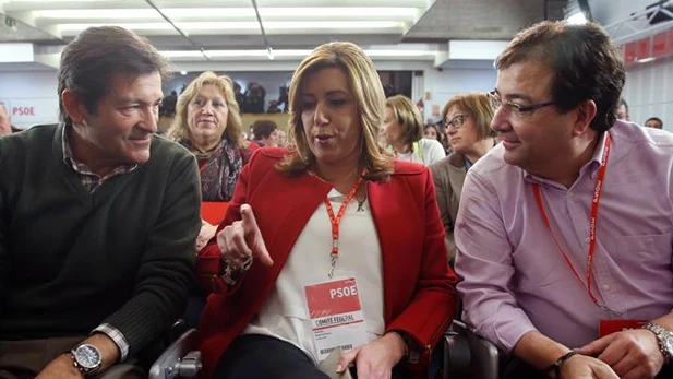 Javier Fernández, Susana Díaz y Fernández Vara