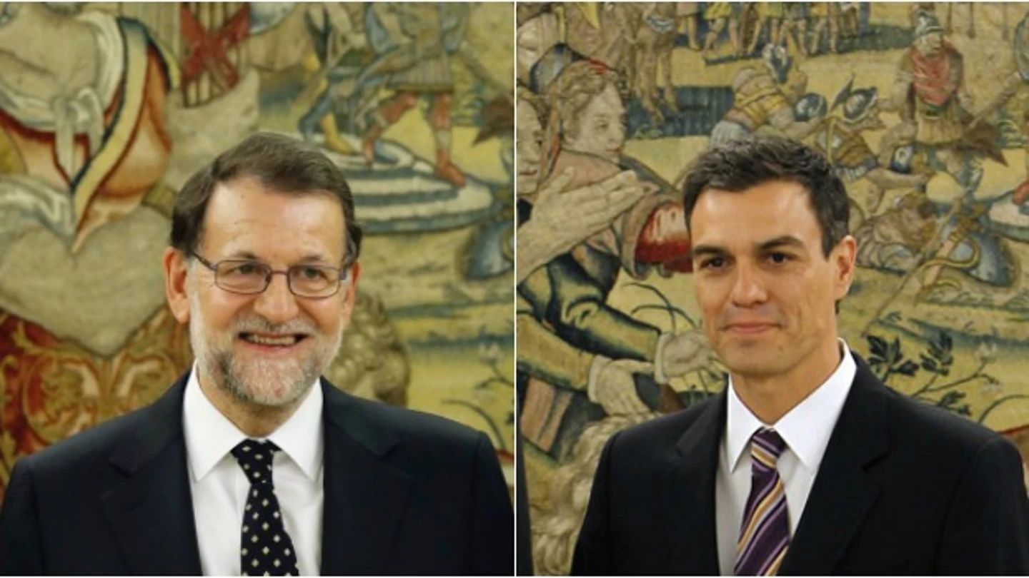 Mariano Rajoy y Pedro Sánchez en la Zarzuela Mariano Rajoy y Pedro Sánchez en la Zarzuela