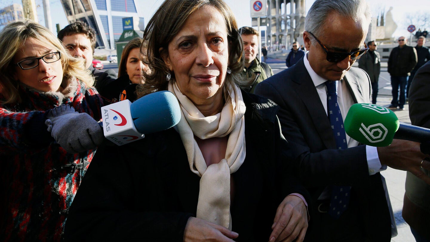 La tesorera del PP, Carmen Navarro, llegando a los Juzgados de Plaza de Castilla