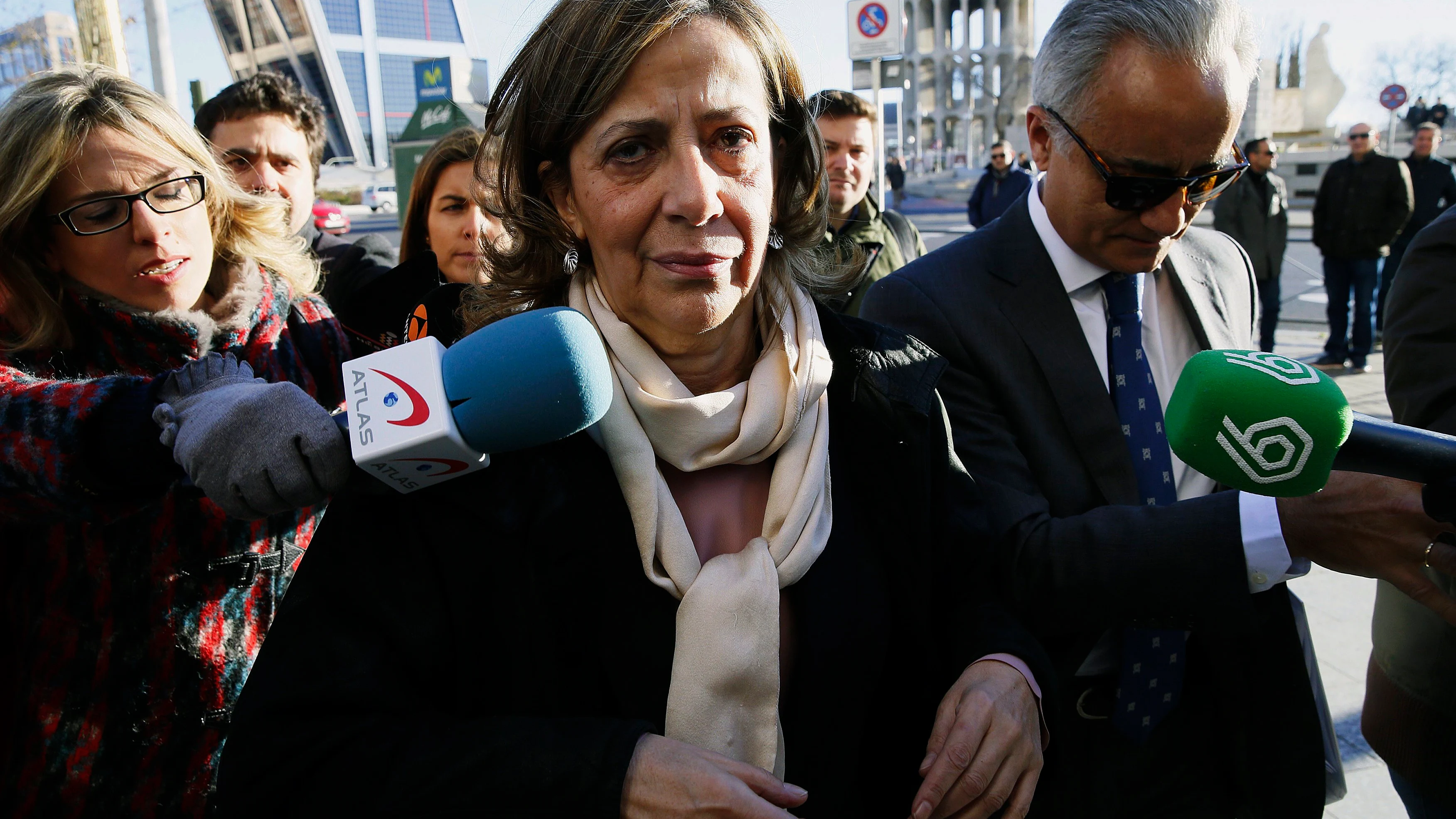 La tesorera del PP, Carmen Navarro, llegando a los Juzgados de Plaza de Castilla