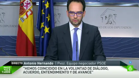 Antonio Hernando, portavoz del equipo negociador del PSOE Antonio Hernando, portavoz del equipo negociador del PSOE