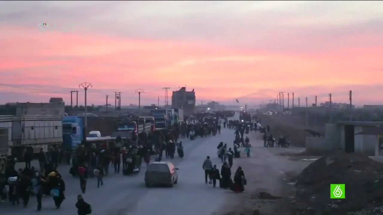 Refugiados huyendo de los ataques de Al Assad y Rusia en Alepo