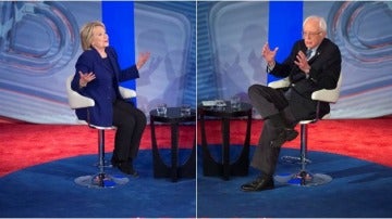 Clinton y Sanders