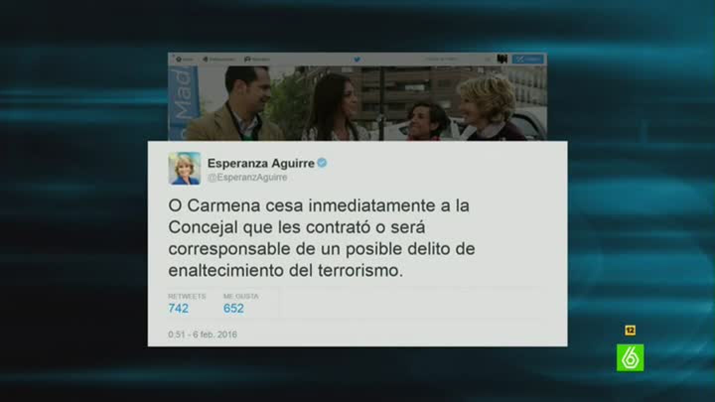 Aguirre tuitea sobre la pol&eacute;mica de t&iacute;teres en Madrid