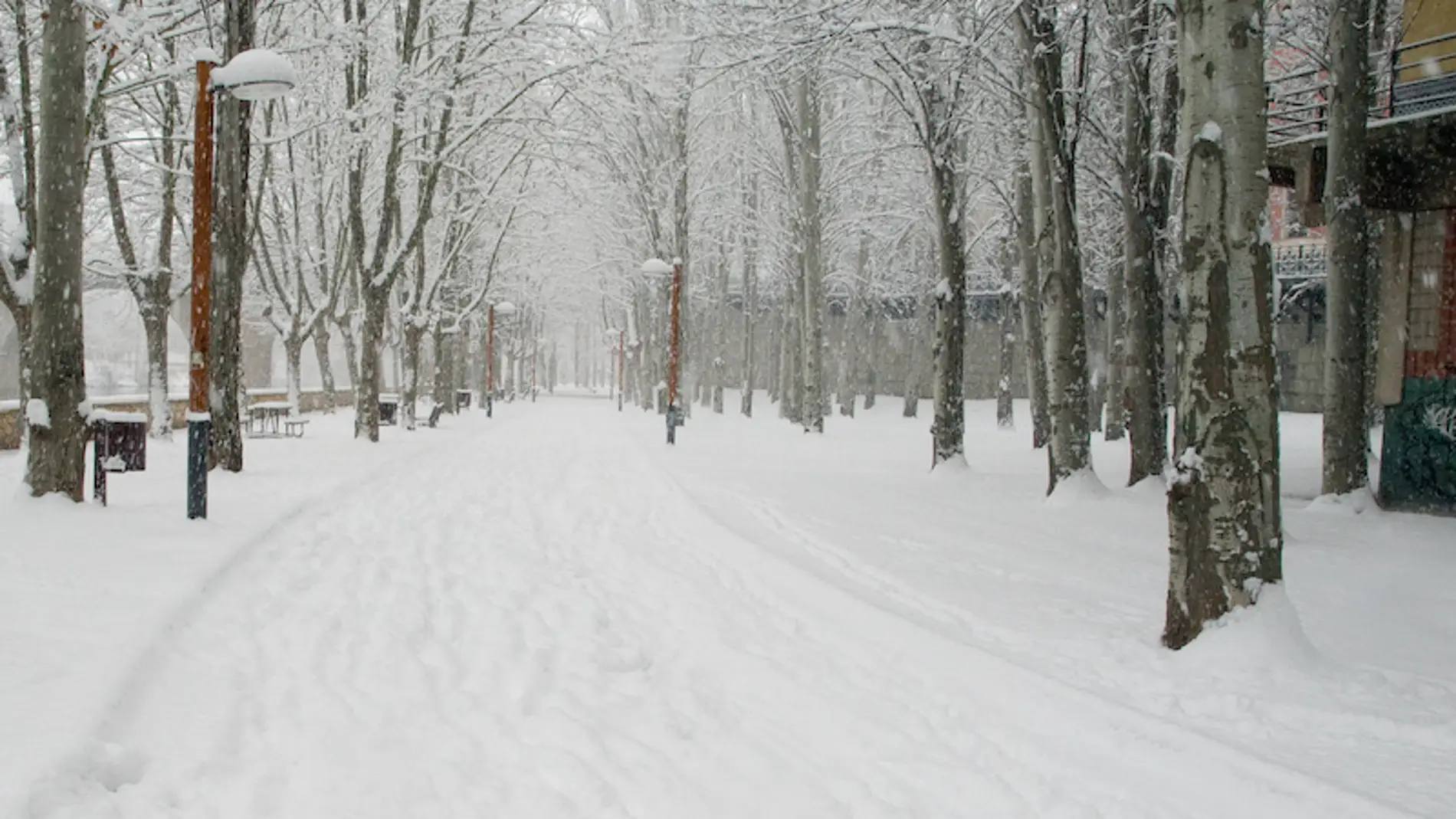 Aranda de Duero (Burgos), bajo la nieve.