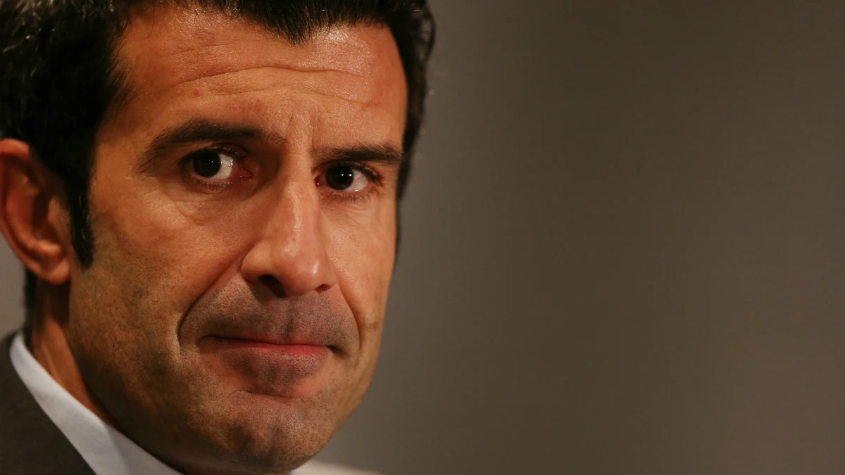 Luis Figo, durante una comparecencia