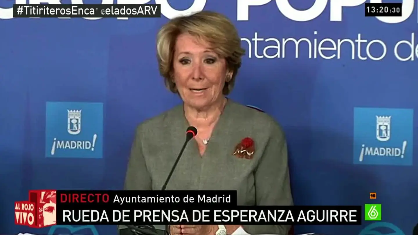 Esperanza Aguirre en rueda de prensa Esperanza Aguirre en rueda de prensa